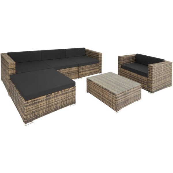 TECTAKE Rattan Lounge para 4 a 5 pessoas