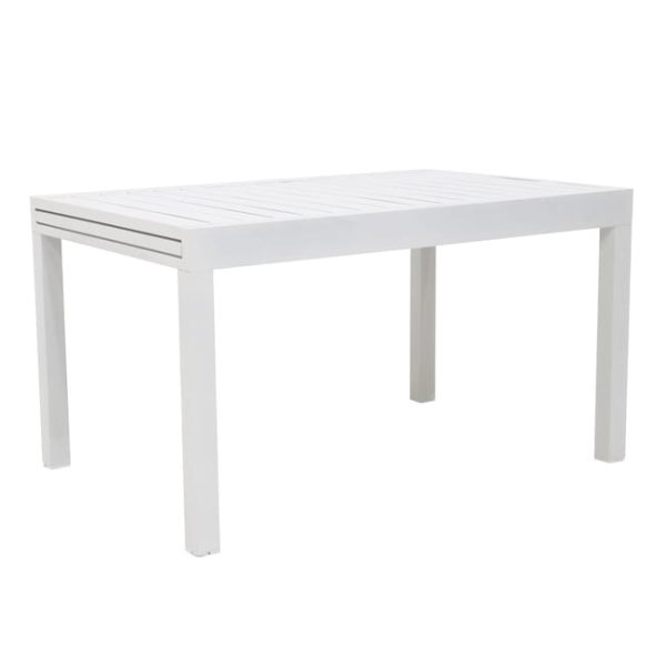 Mesa de refeição extensível de alumínio 135/270x90 cm branco Naterial Lyra II