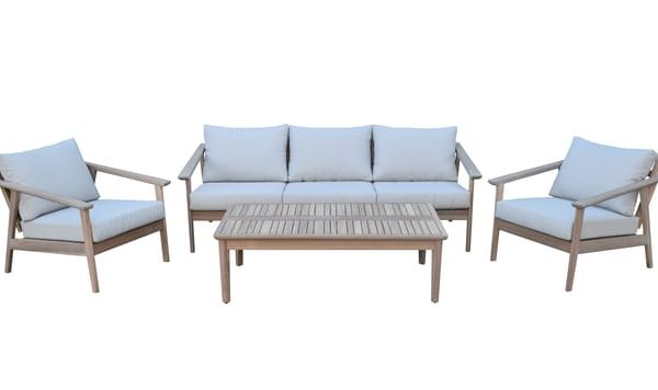 Conjunto jardim relax 3 sofás e mesa acácia premium Atlas Naterial