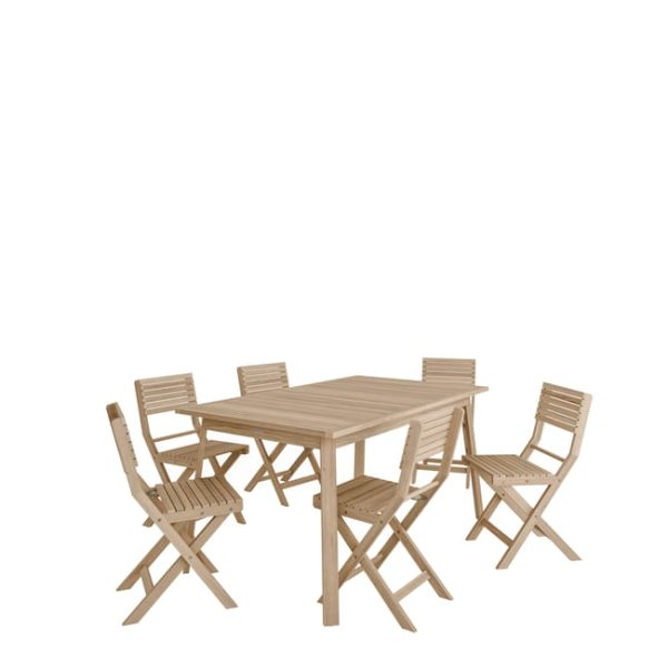 Mesa de jardim extensível de madeira 50/200X90CM NATERIAL SOLIS BUTTERFLY CASTANHO