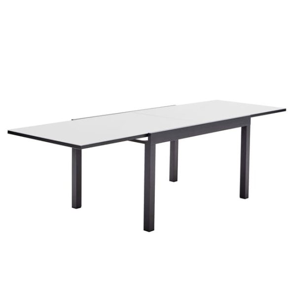 Mesa extensível alumínio tampo vidro 135/270X90 cm antracite Naterial Lyra II