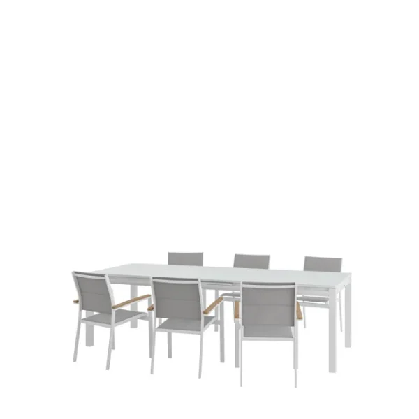 Mesa de alumínio NATERIAL ODYSSEA II 256/320X100CM BRANCO