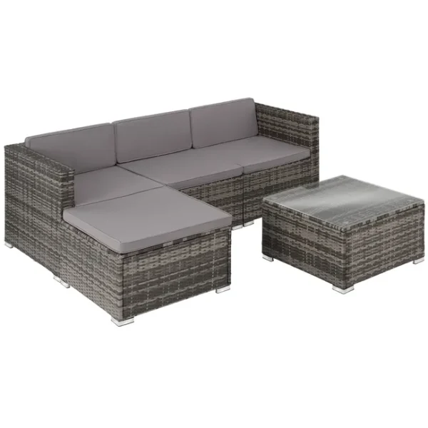 TECTAKE Rattan Lounge para 3 a 4 pessoas