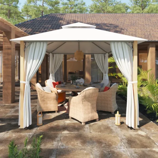 Mesa de rattan NATERIAL MEDENA CRISTAL D160CM